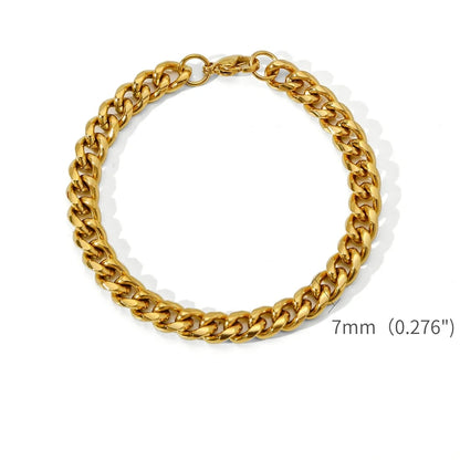 Bracciale da uomo con catena cubana in acciaio inossidabile color oro, semplice, retrò, per donna, gioielli hip hop, accessori di tendenza, regalo
